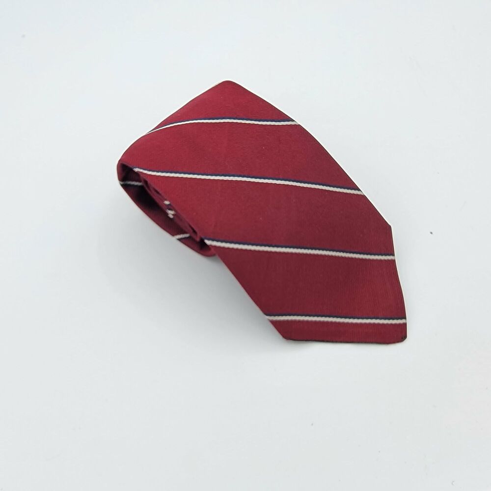 Robert Talbot Parsons Vintage Silk Red Geometric Pattern Necktie Size 58 x 3